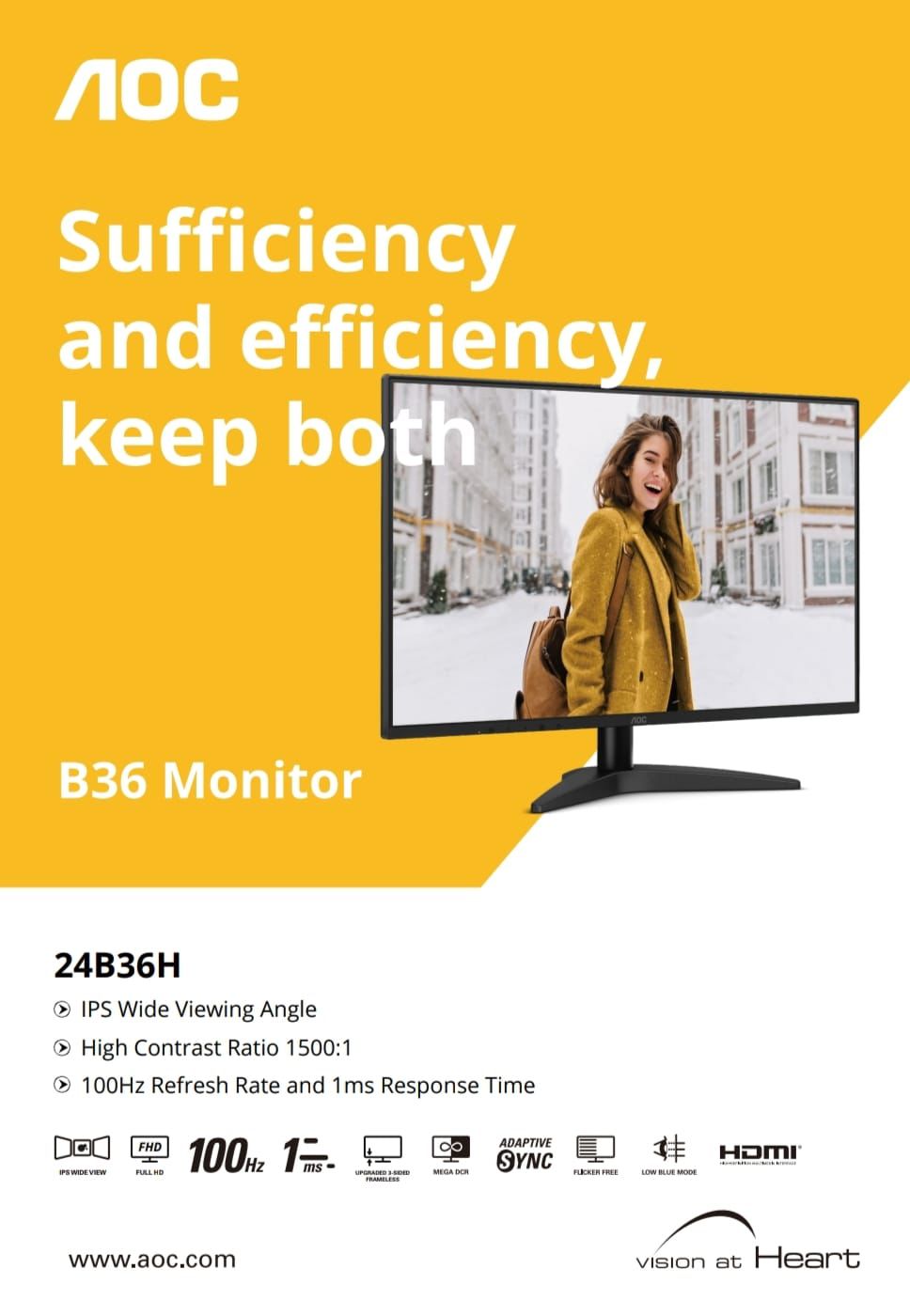 AOC  Monitor 24" INCHE