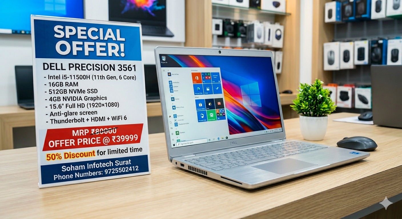 DELL PRECISION 3561 Super Fast Speed🎮 4GB NVIDIA Graphics – Design & Editing Ready (LAPTOP)